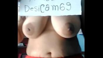 Indian teen with big tits showing herself