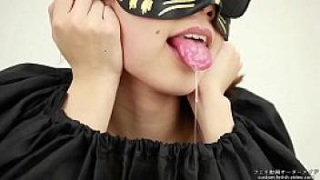 Saliva fetish a woman showing a tongue and saliva