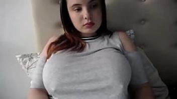 Teasing super hot big tits babe