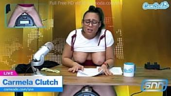 Hot latina news anchor masturbation on air