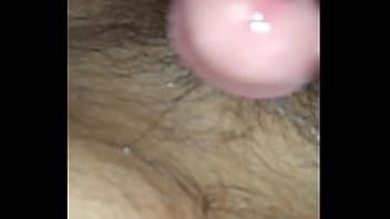 Jerking off playing with my cum