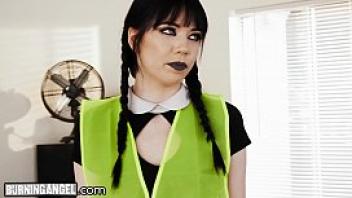 Burningangel goth teen gets rough sex during community services