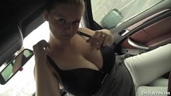 Sima blowing on cock in a car