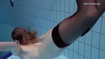 Swimming pool teenie anetta undresses