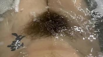 Hairy bush underwater pov closeup