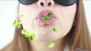 Eating fetish women make sounds while eating cucumber