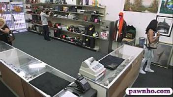 Latina with big tits nailed by pawn dude