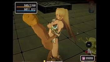 Pretty blonde girl having sex with men and goblin in pricia defense 3d hentai game video