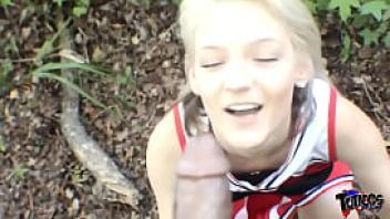 Tiny blonde white girl enjoys fucking big black cock for sport