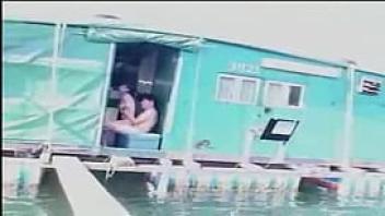Busty chinese girl fucking on a boat