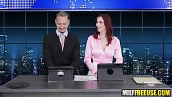 Hot milfs freeused during news broadcast