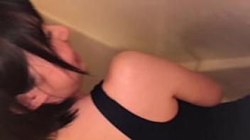 In the bath with japanese teen student