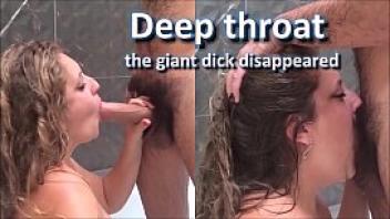 Deep throat my wife is a witch made the giant cock disappear complete in red