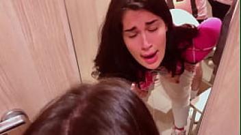 Best risky blowjob and doggy fuck in dressing room