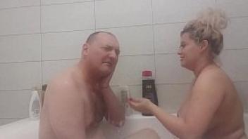 Couple take a shower