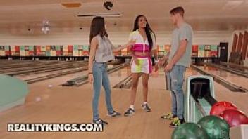 Gorgeous ebony julie kay rides hard cock at bowling centre reality kings
