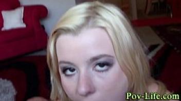 Teen face spunked in pov