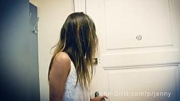 Jenny hot teen rubing her wet pussy in bathroom till multiple orgasms