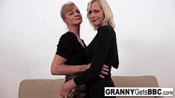 A couple of horny grannies get fucked in the ass by bbc
