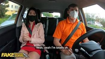 Fake driving school lady dee sucks instructor rsquo s disinfected burning cock