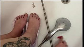 Foot fetish hairy legs shaving amateur video