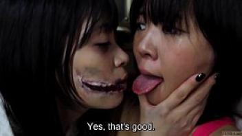 Japanese slit mouthed woman lesbian play subtitled