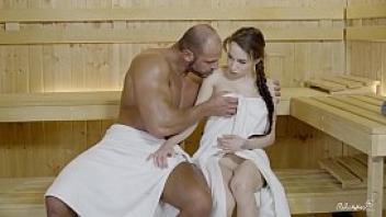 Relaxxxed hard fuck at the sauna with attractive russian babe angel rush