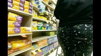 Mom fat ass wedgie at store