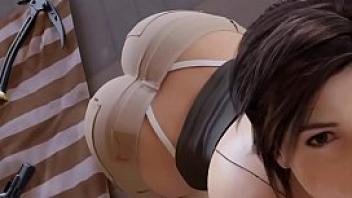 Lara croft sucking a big cock hentai