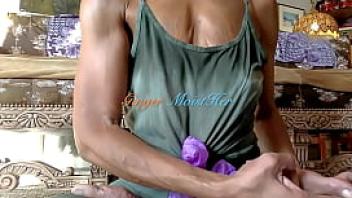 Ass stretching with ginger moisther squirt and flex