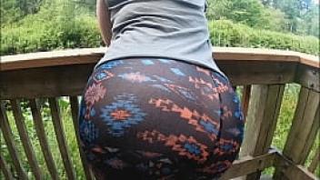 Mom huge booty see thru leggings public