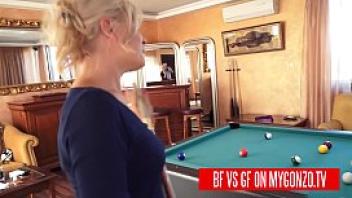 Boyfriend vs girlfriend titus steel amp jasmine rouge version of strip poker is a pool table challenge