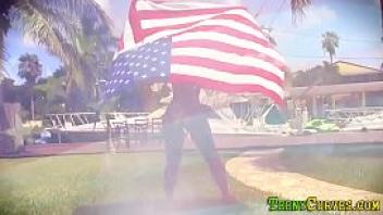 Patriotic big ass teen