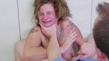 Brutal gagging face fuck for tattooed teen