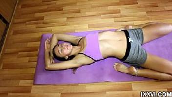 Beautiful teen girl ananta shakti doing yoga