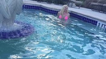 Glamour babe kelley cabbana exposed in hottub public resort
