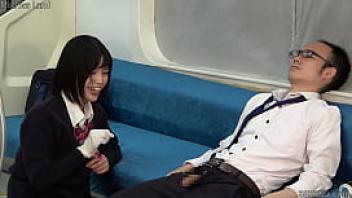 Naughty japanese girl makes him ejaculate with handjob