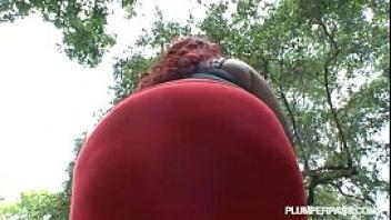 Big booty bbw works out in the park and find cock to fuck
