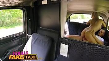 Female fake taxi horny blondes big tits bounce in dirty cab sex