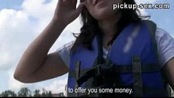 Czech girl goes naked and fucked on boat in exchange for money