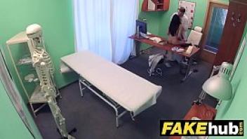 Fake hospital doctors thick dick stretches hot portuguese pussy lips