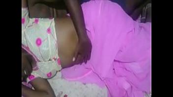 Desi hot pink saree aunty fleshy navel kissing