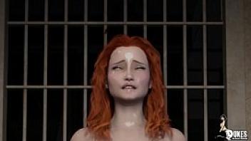 Red haired wife rides a prison inmates big dick