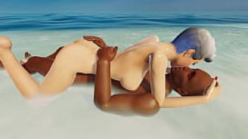 Teen white girl caught when get fucket buy a black guy on a nudist beach