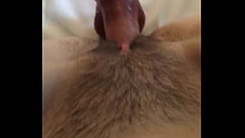 Striptease in stockings in front of a mirror and fuck juicy hairy pussy to orgasm