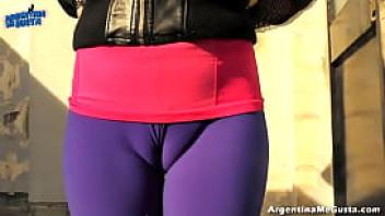My god most perfect puffy cameltoe and huge tits on teen