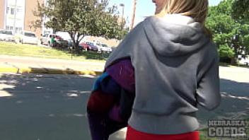 Hot college student risky public masturbation