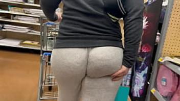 Mom at walmart with a wedgie stuck in her giant white ass