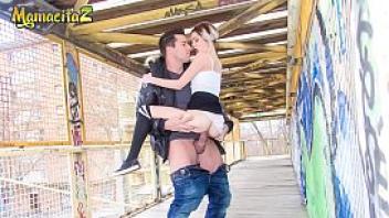 Mamacitaz spanish teen mey madness has sex outdoor on a factory bridge