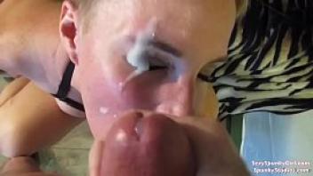 Big amateur facial and cum swallow compilation